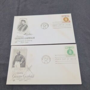 1960 Giuseppe Garibaldi Liberty First Day of Issue Envelopes Set Of 2 Different